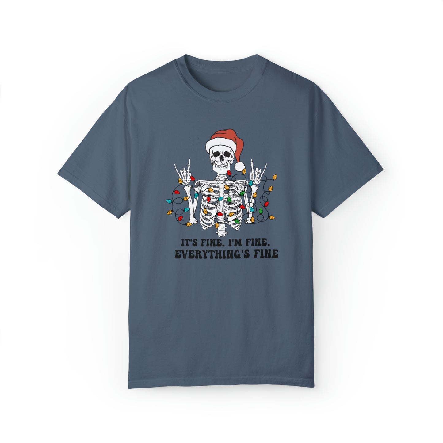 Everything's Fine Skeleton Christmas T-Shirt