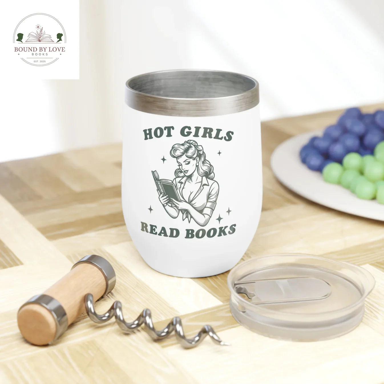 Hot Girls Read Books, 12oz Wine Tumbler