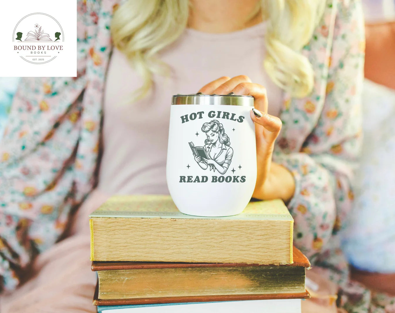 Hot Girls Read Books, 12oz Wine Tumbler