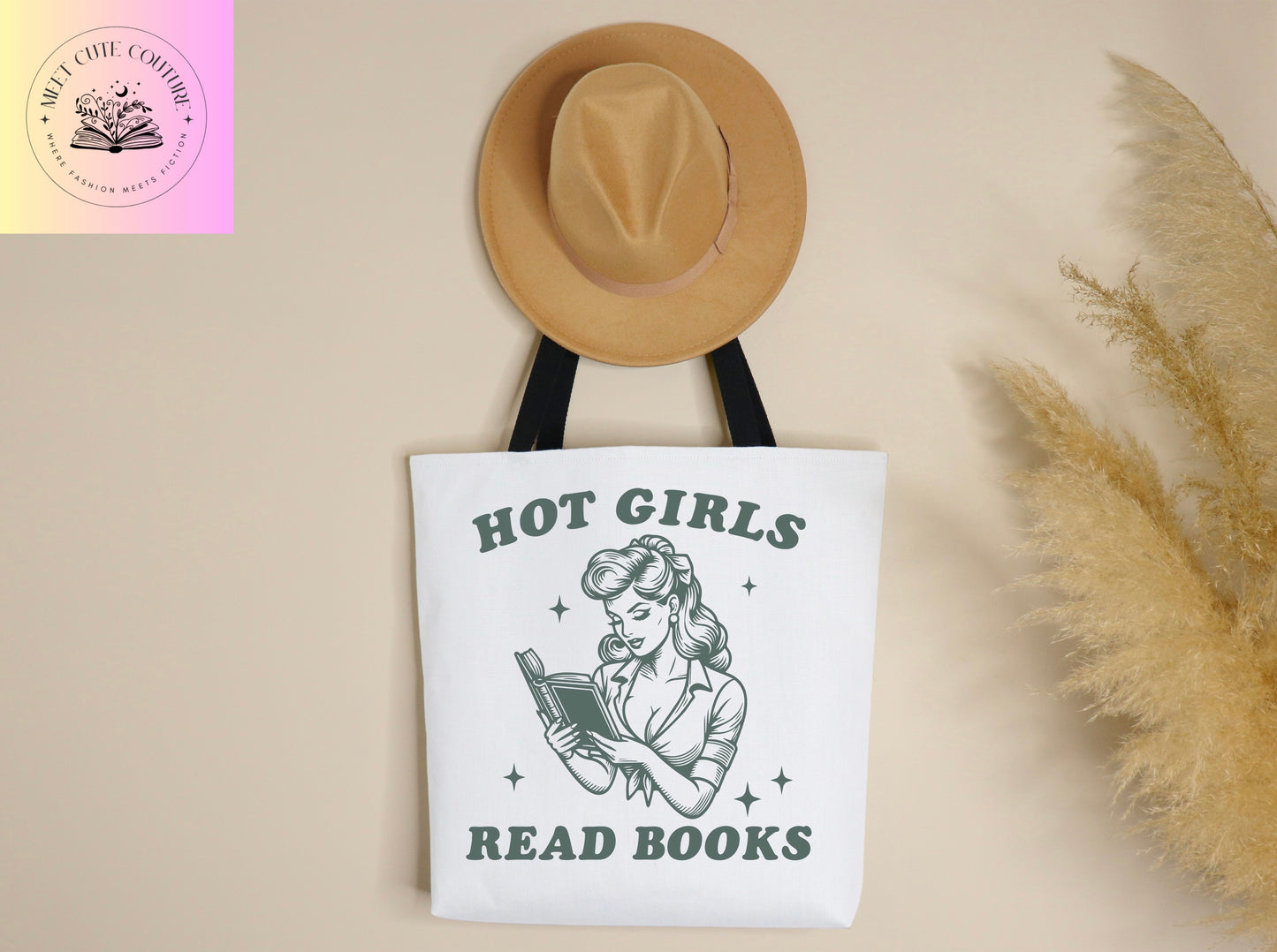 Hot Girls Read Books Tote, 18x18