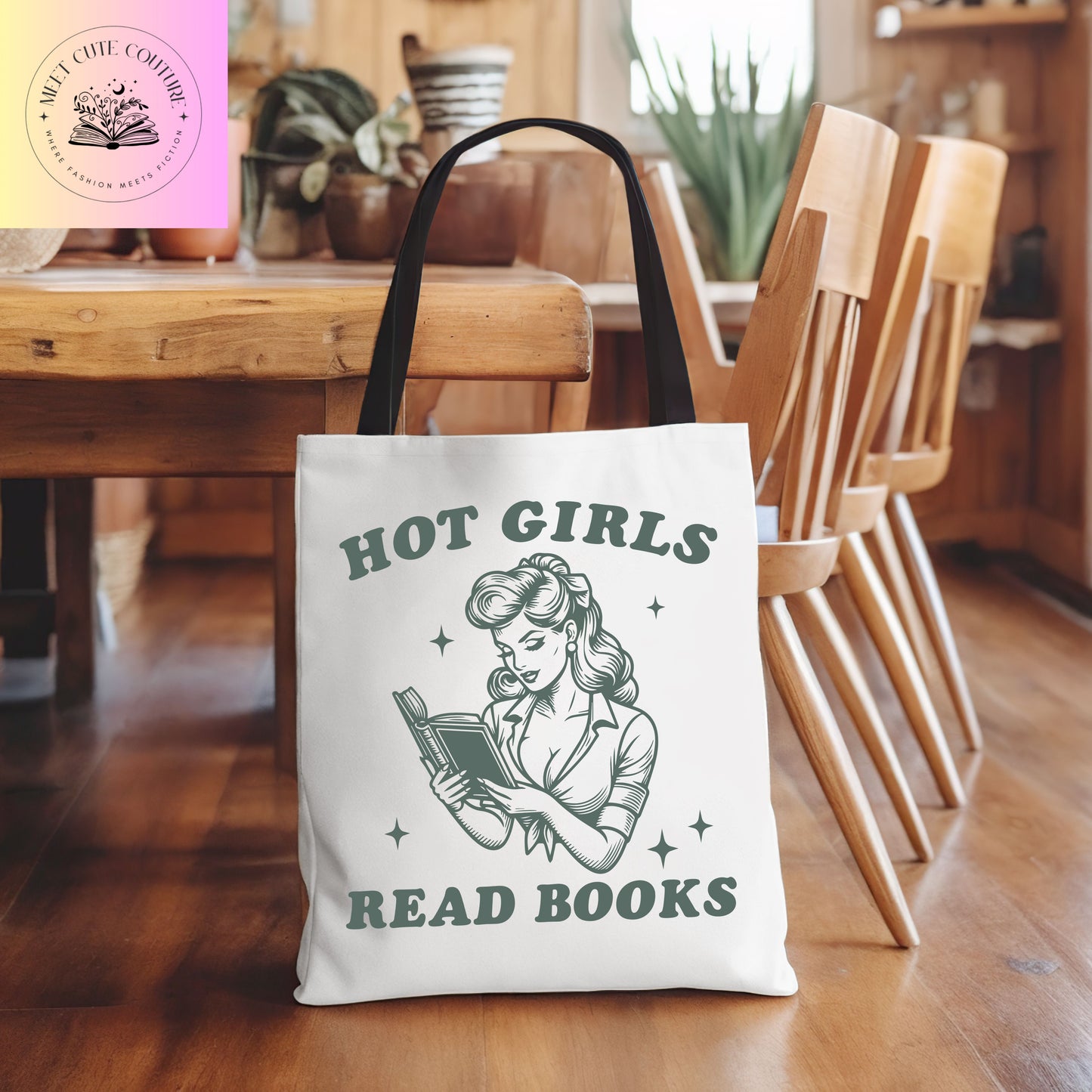 Hot Girls Read Books Tote, 18x18