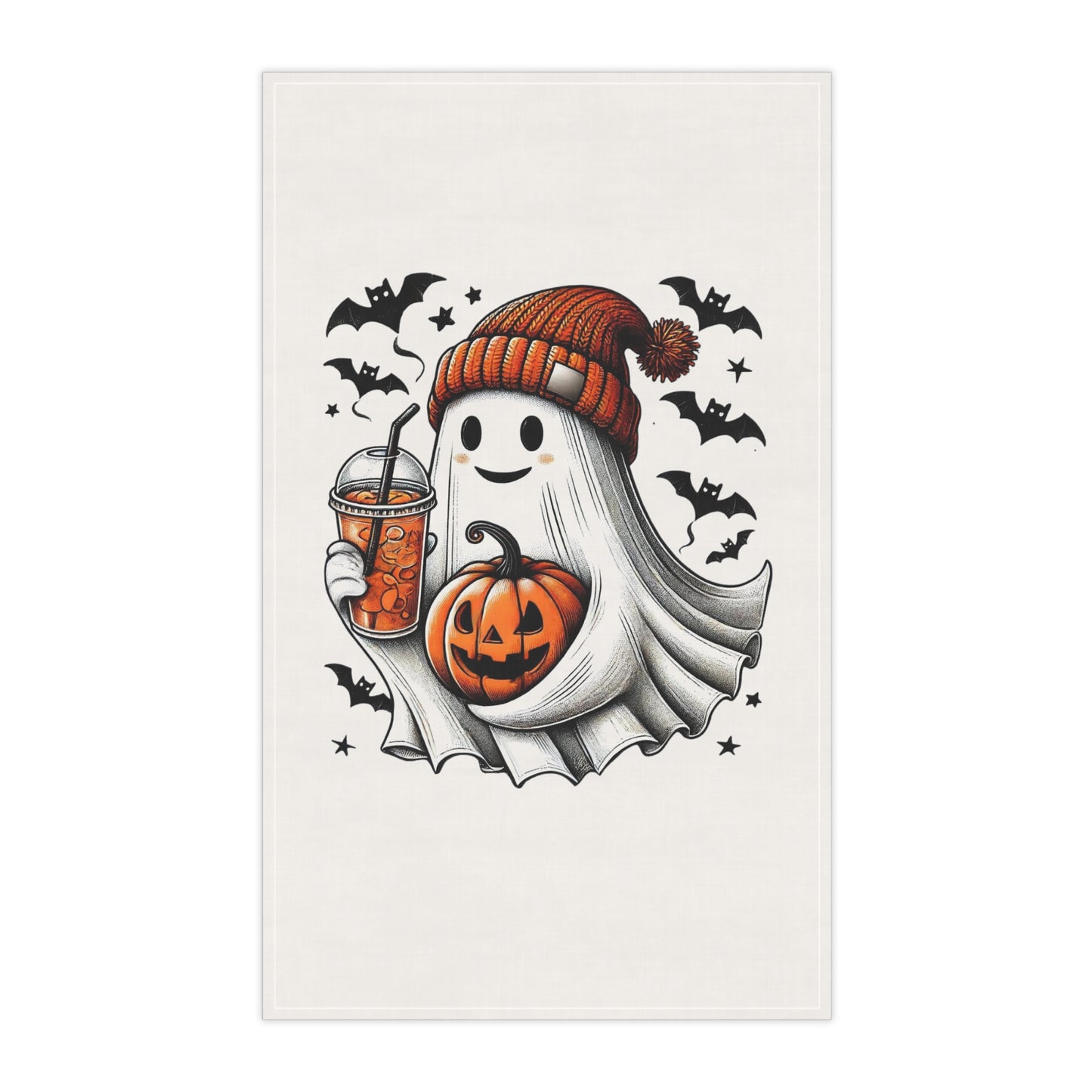 Halloween ghost tea towel