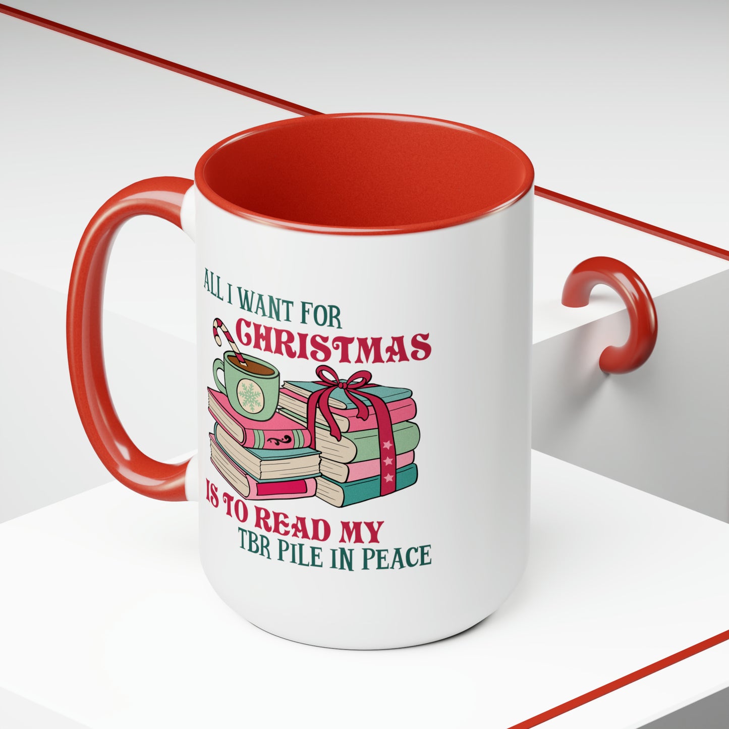 Bookish Christmas Mug, 15oz