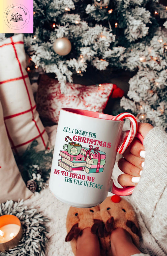 Bookish Christmas Mug, 15oz