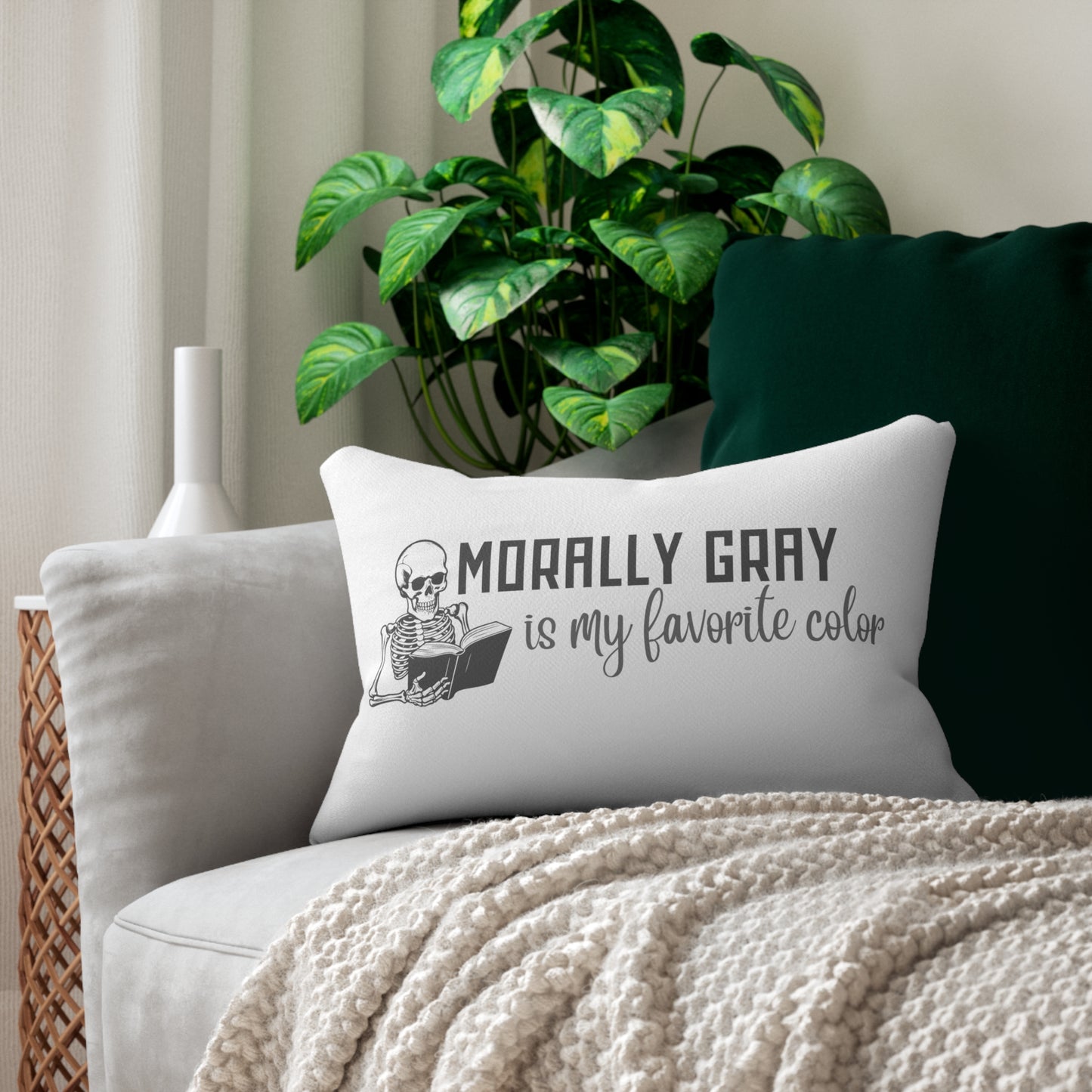 Morally Gray Is My favorite Color Lumbar Pillow