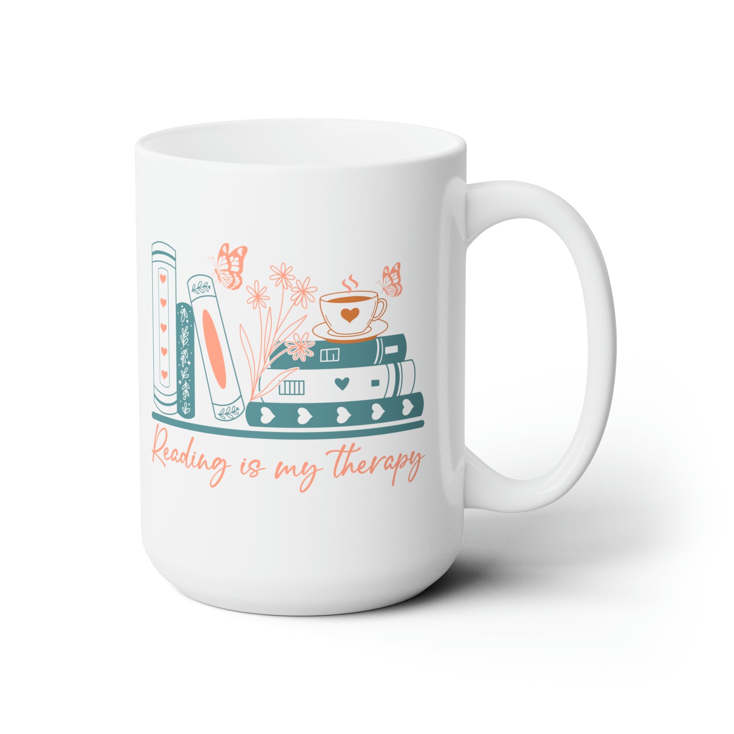 Reading Is My Therapy Mug, 15oz