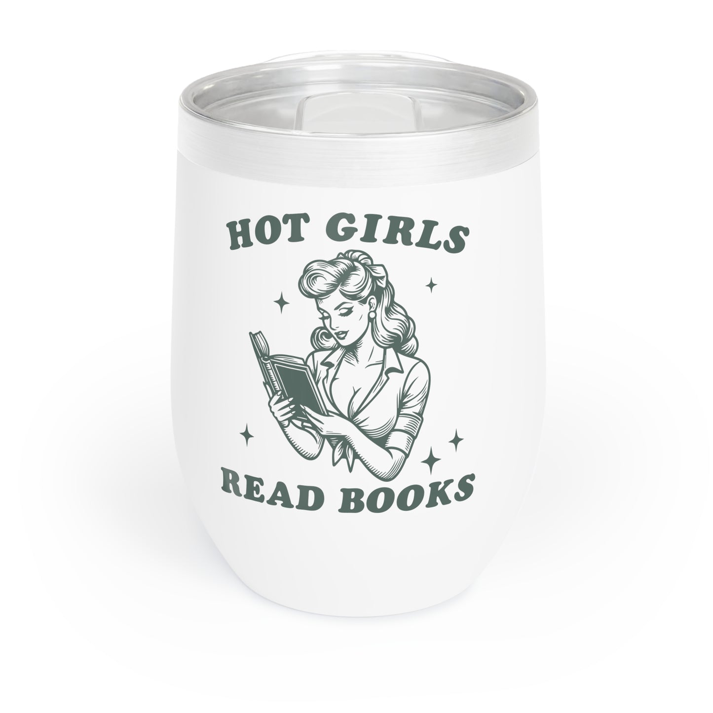 Hot Girls Read Books, 12oz Wine Tumbler