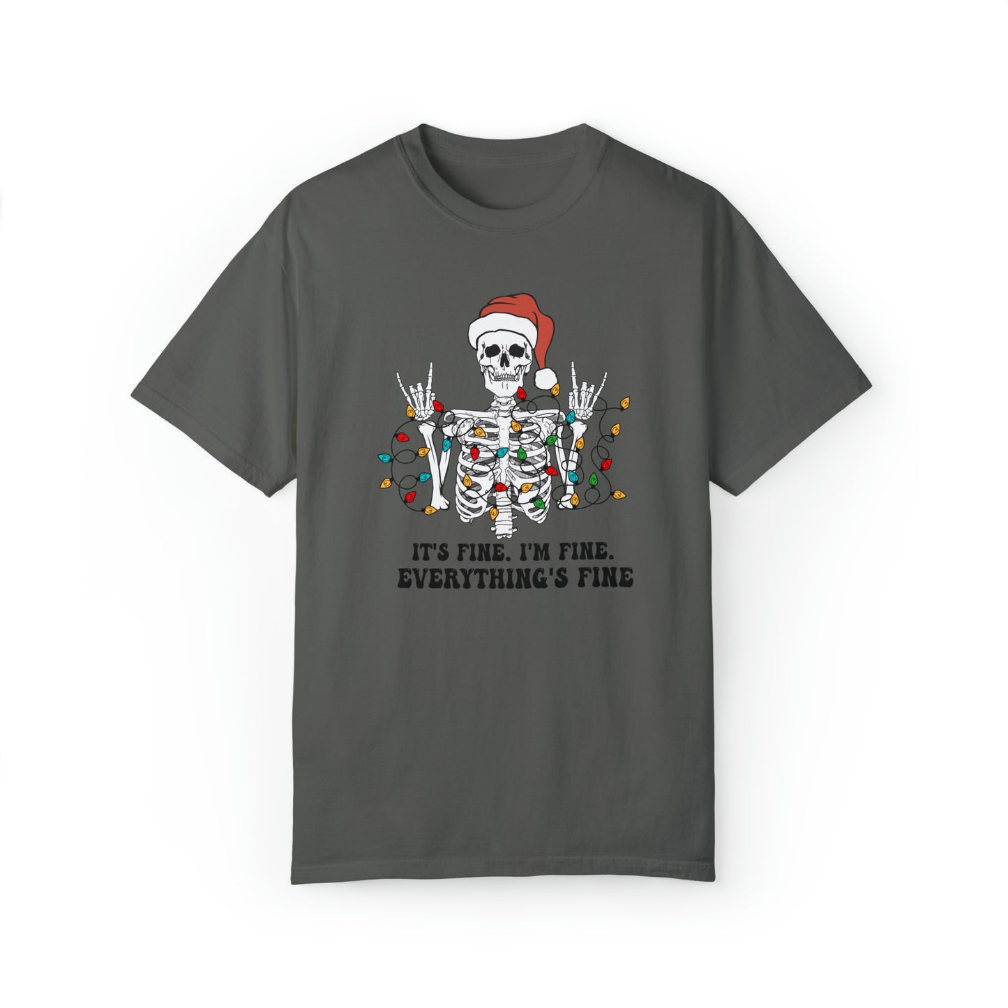 Everything's Fine Skeleton  Christmas T-Shirt