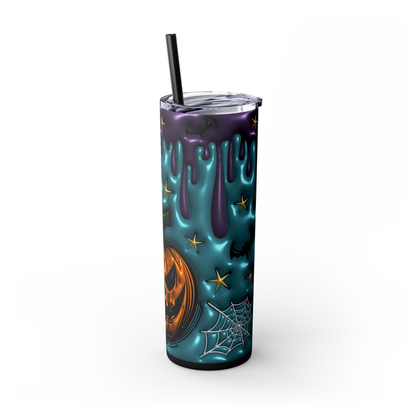 Teal Pumpkin Skinny Tumbler with Straw, 20oz