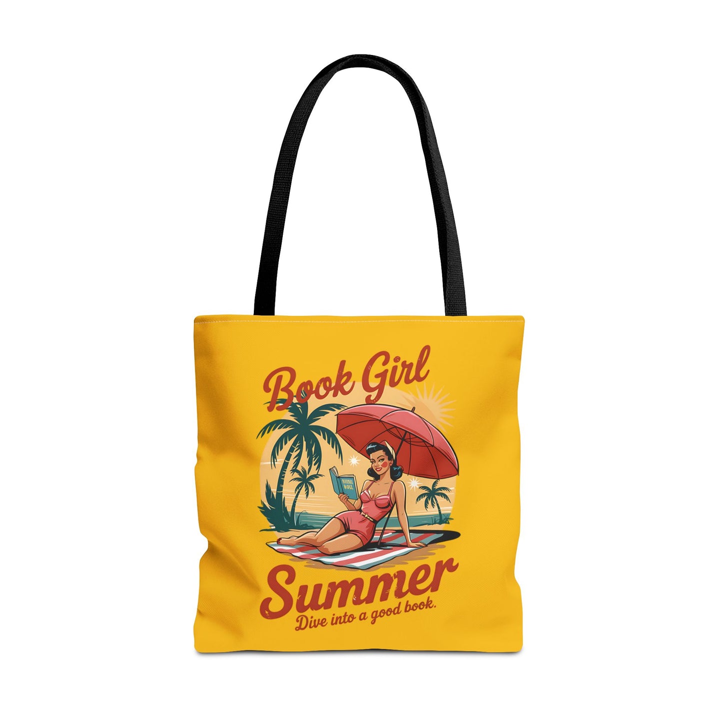 Retro Book Girl Summer Tote