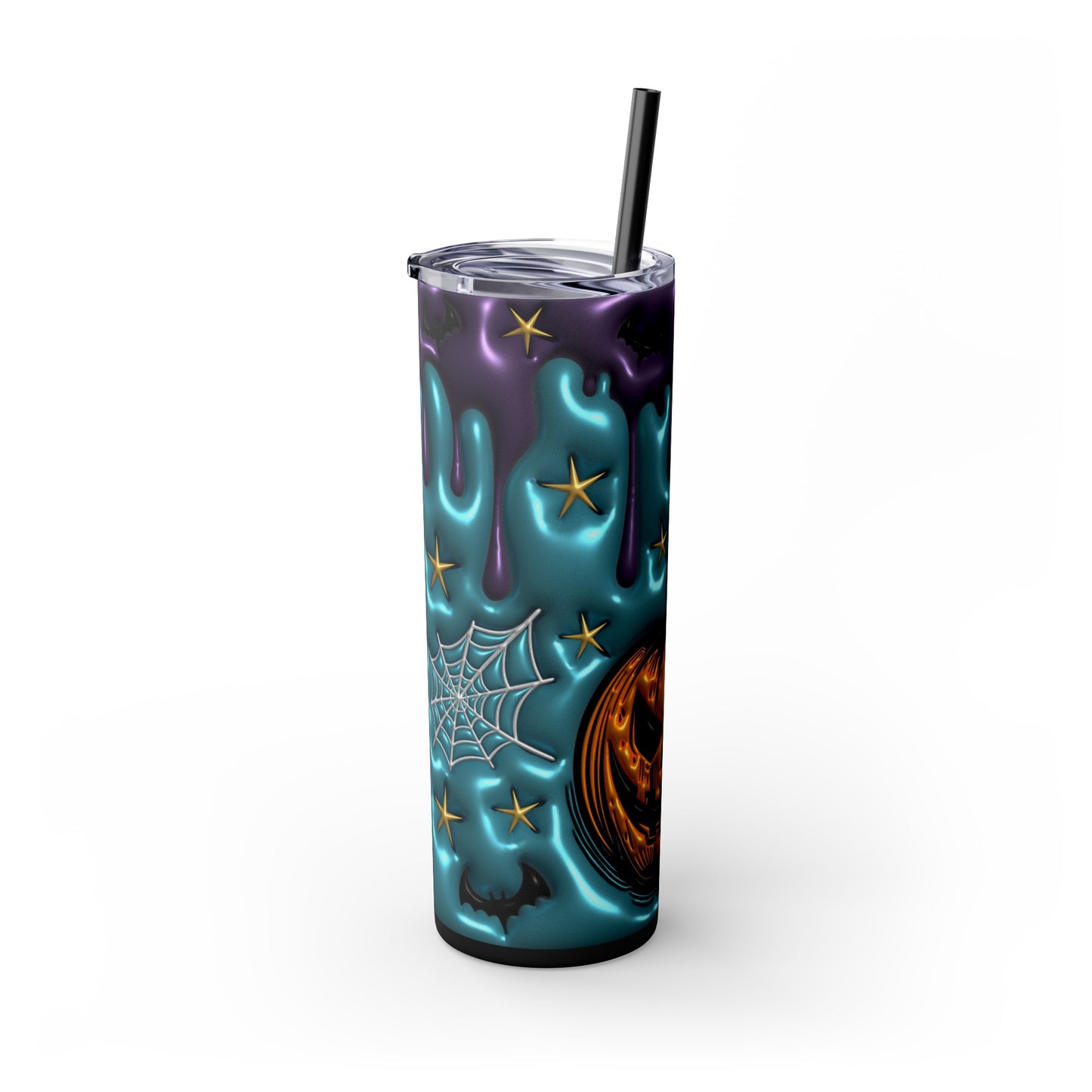 Teal Pumpkin Skinny Tumbler with Straw, 20oz