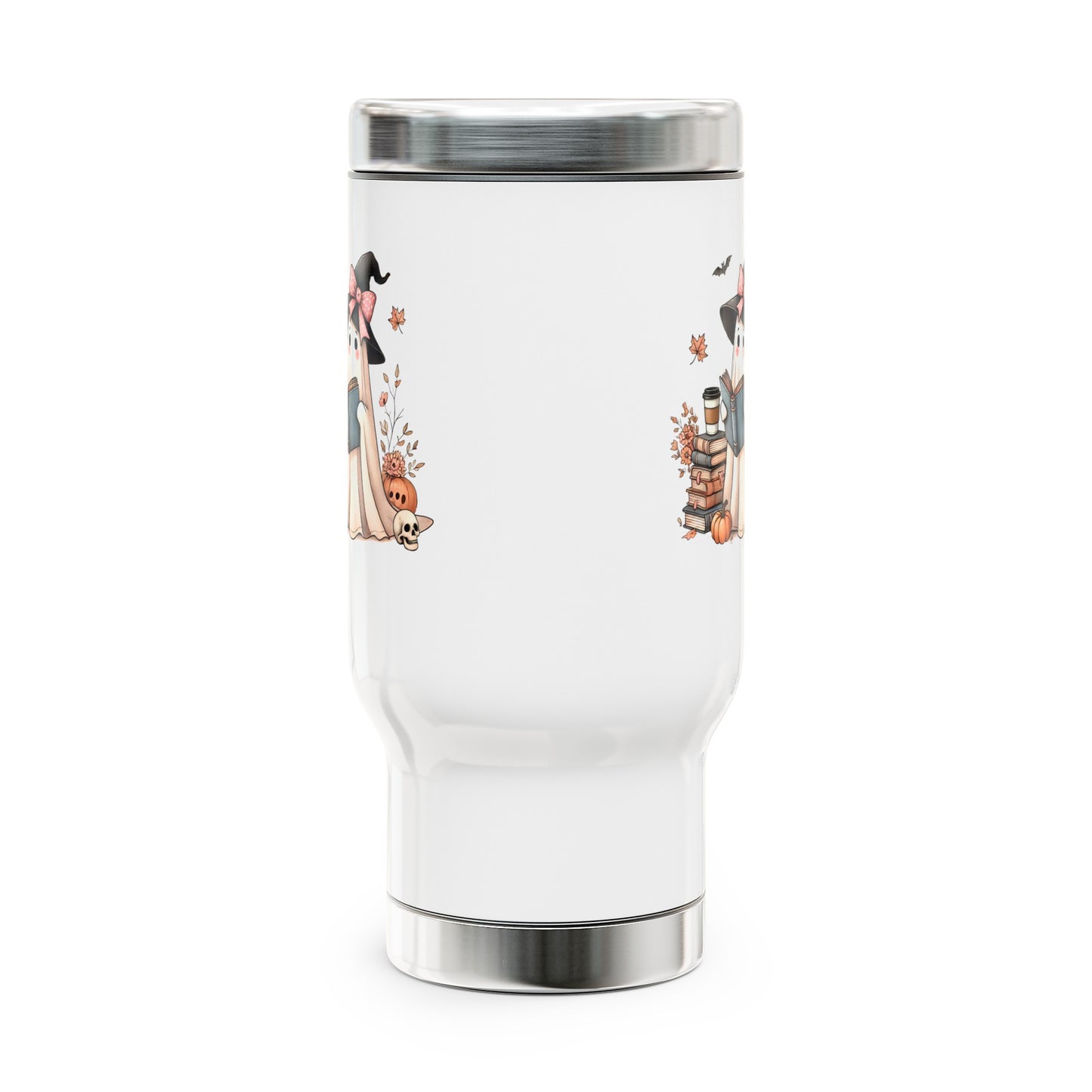 Reading Ghost Travel Mug with Handle, 14oz