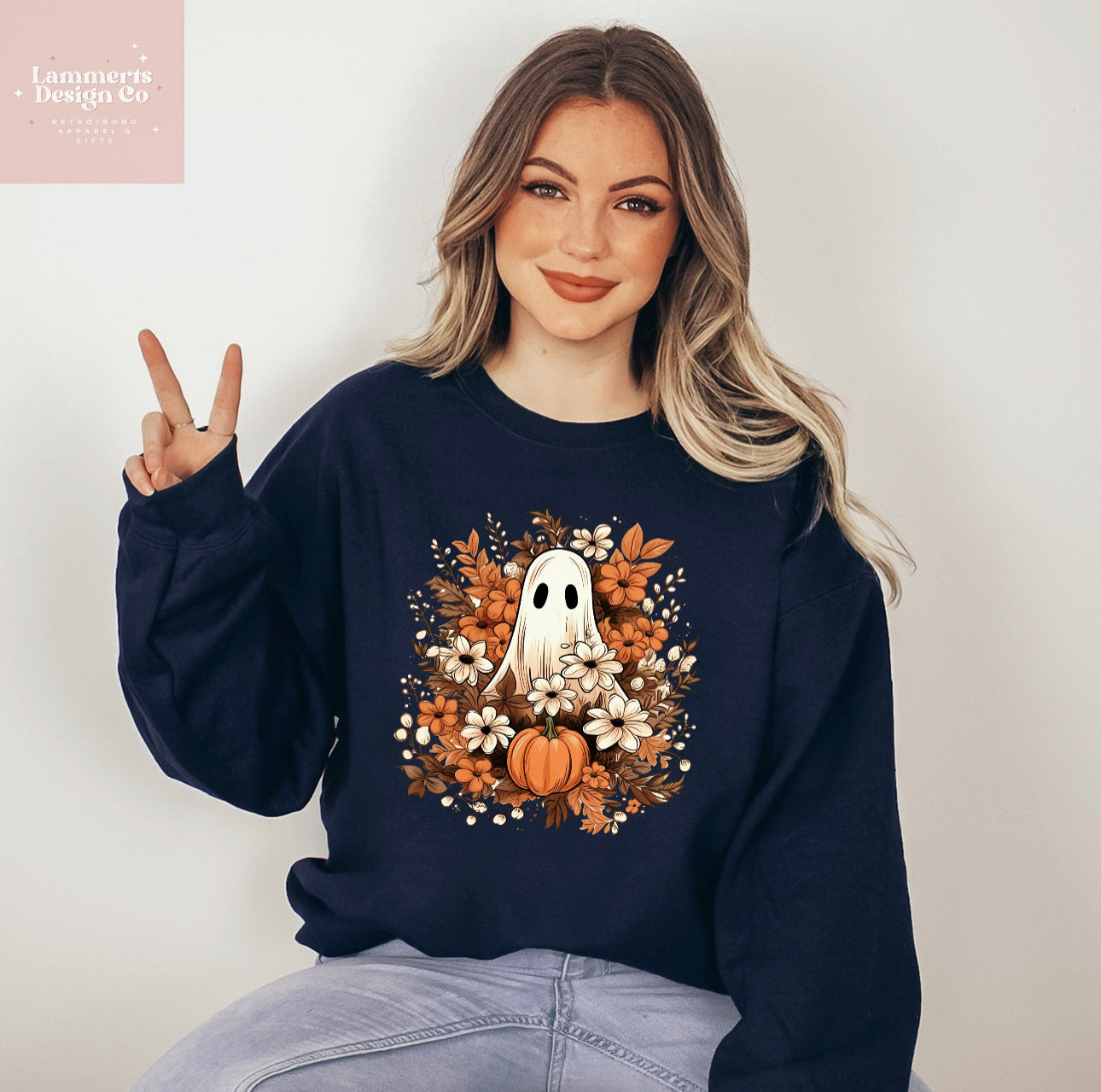 floral ghost sweatshirt