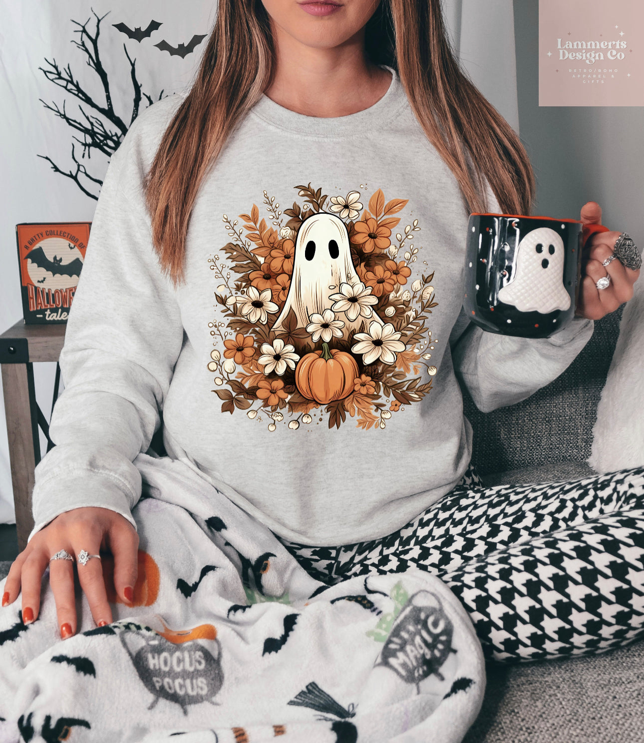 floral ghost sweatshirt