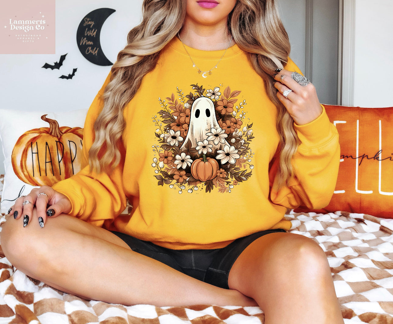 floral ghost sweatshirt