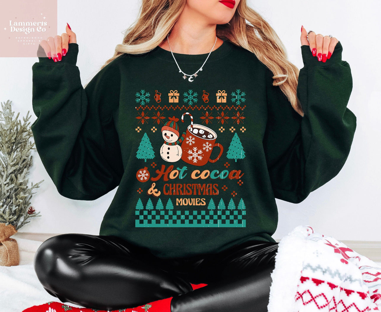 Hot Cocoa Christmas Movies Sweater