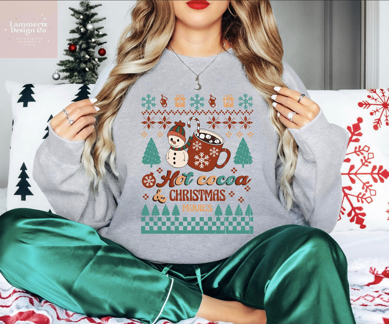 Hot Cocoa Christmas Movies Sweater