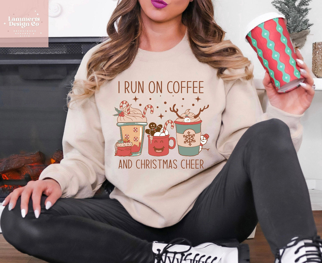 i run on coffee and christmas cheer sweater