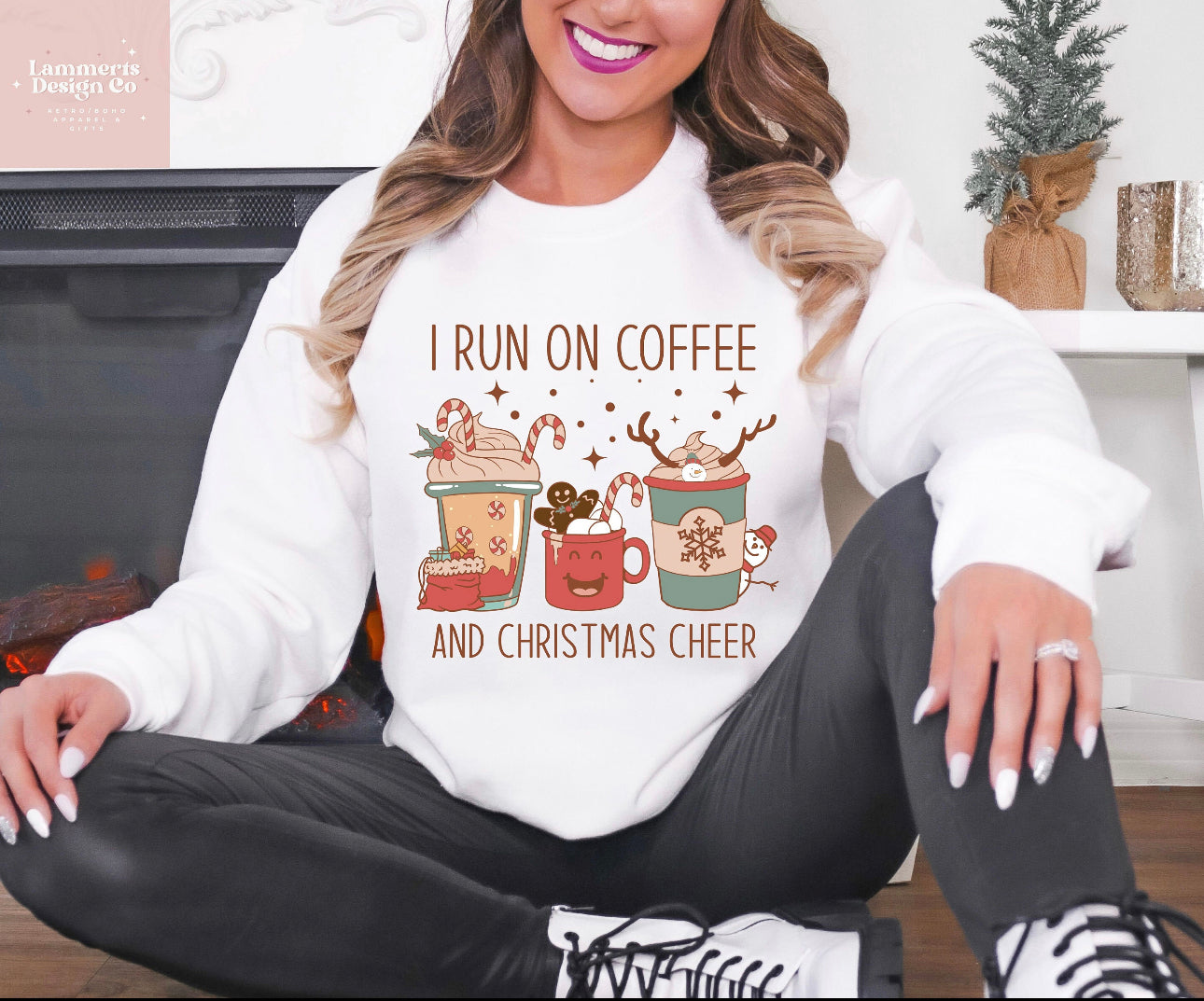 i run on coffee and christmas cheer sweater