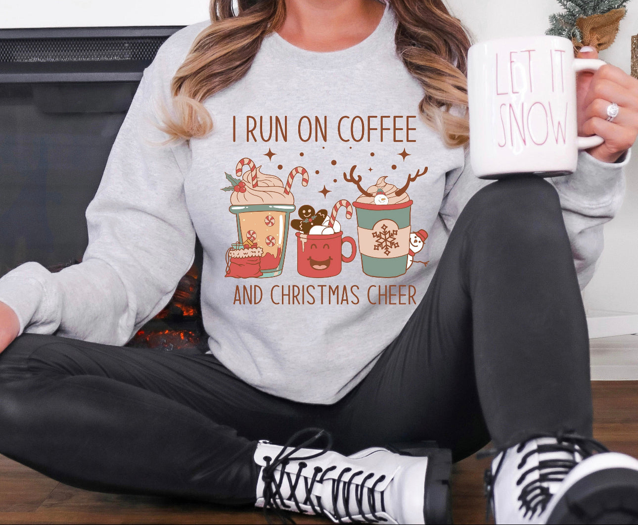 i run on coffee and christmas cheer sweater