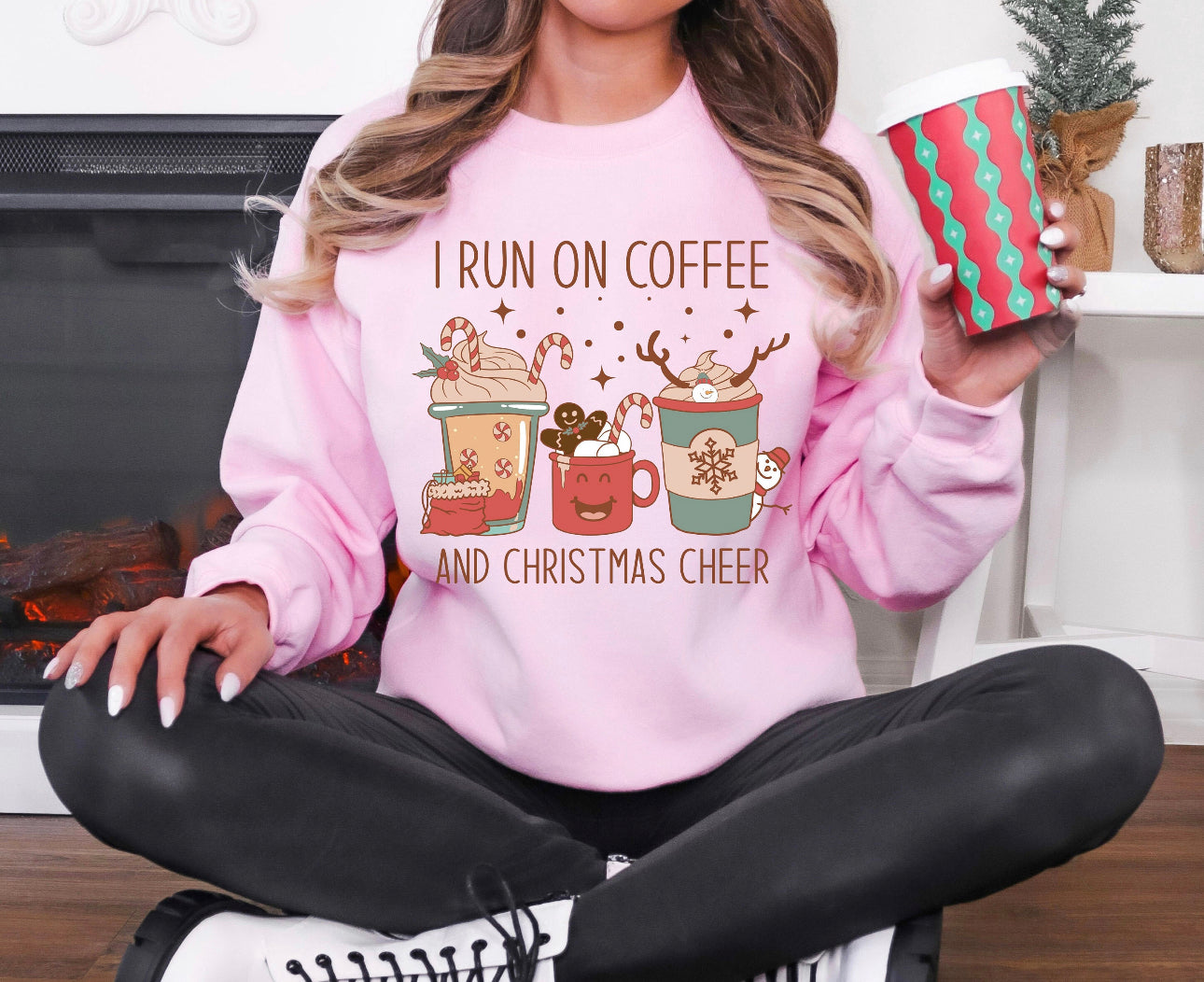 i run on coffee and christmas cheer sweater