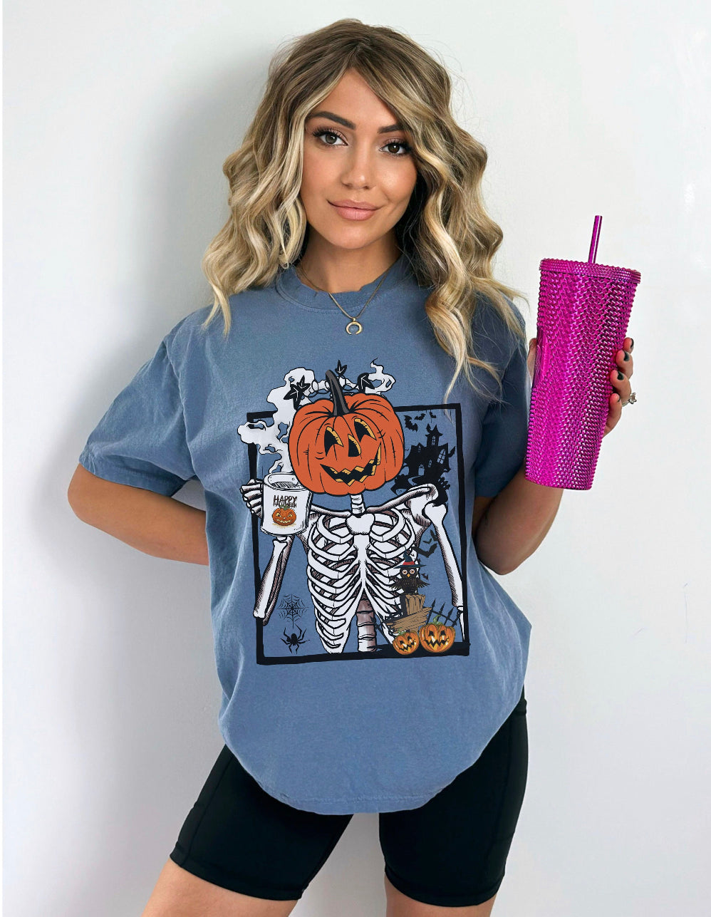 Pumpkin Head Skeleton Shirt