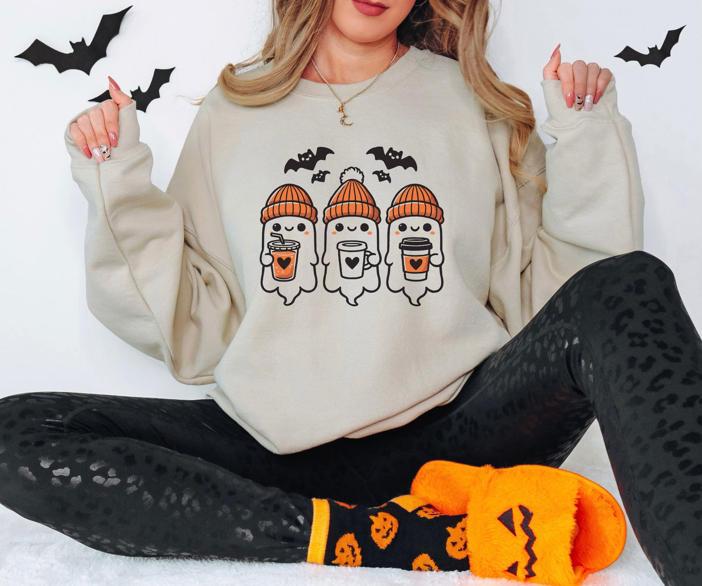 Coffee Ghost Crewneck Sweater