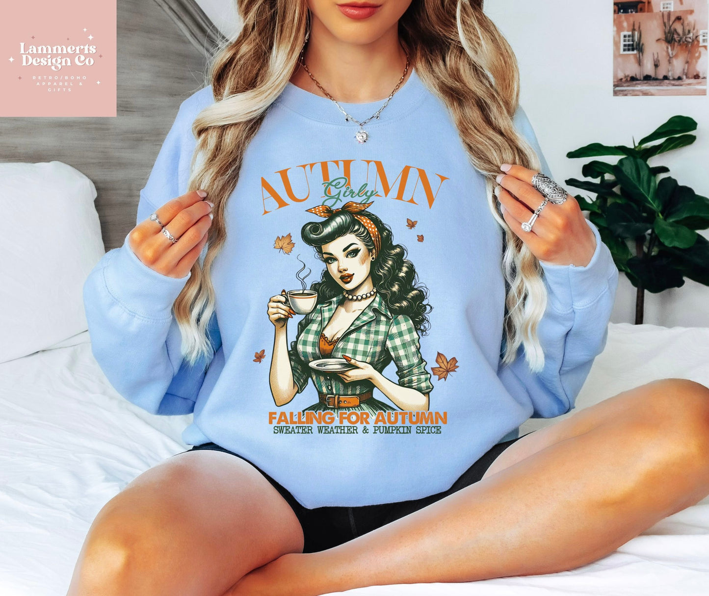 Retro Autumn Girly Crewneck