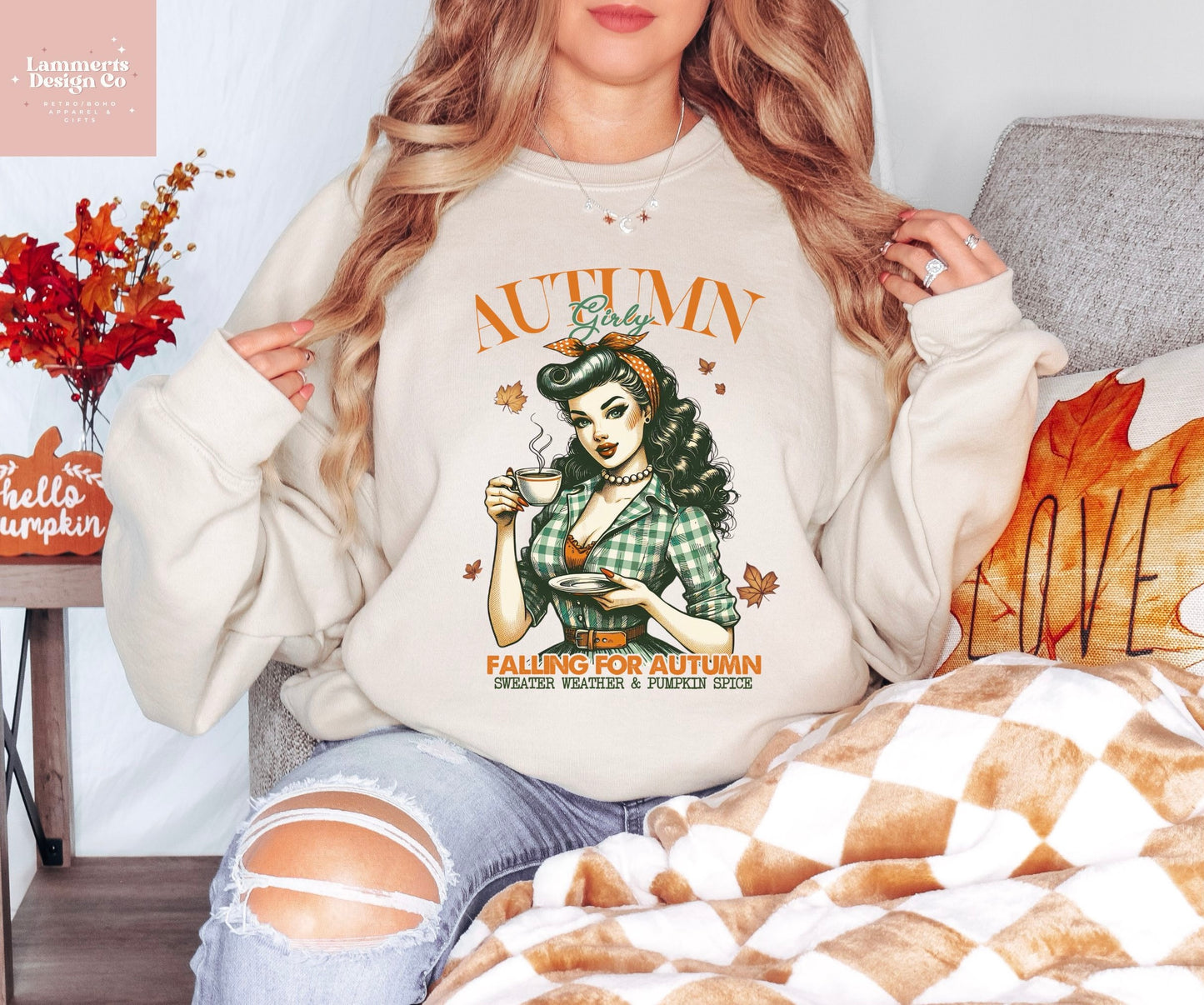 Retro Autumn Girly Crewneck