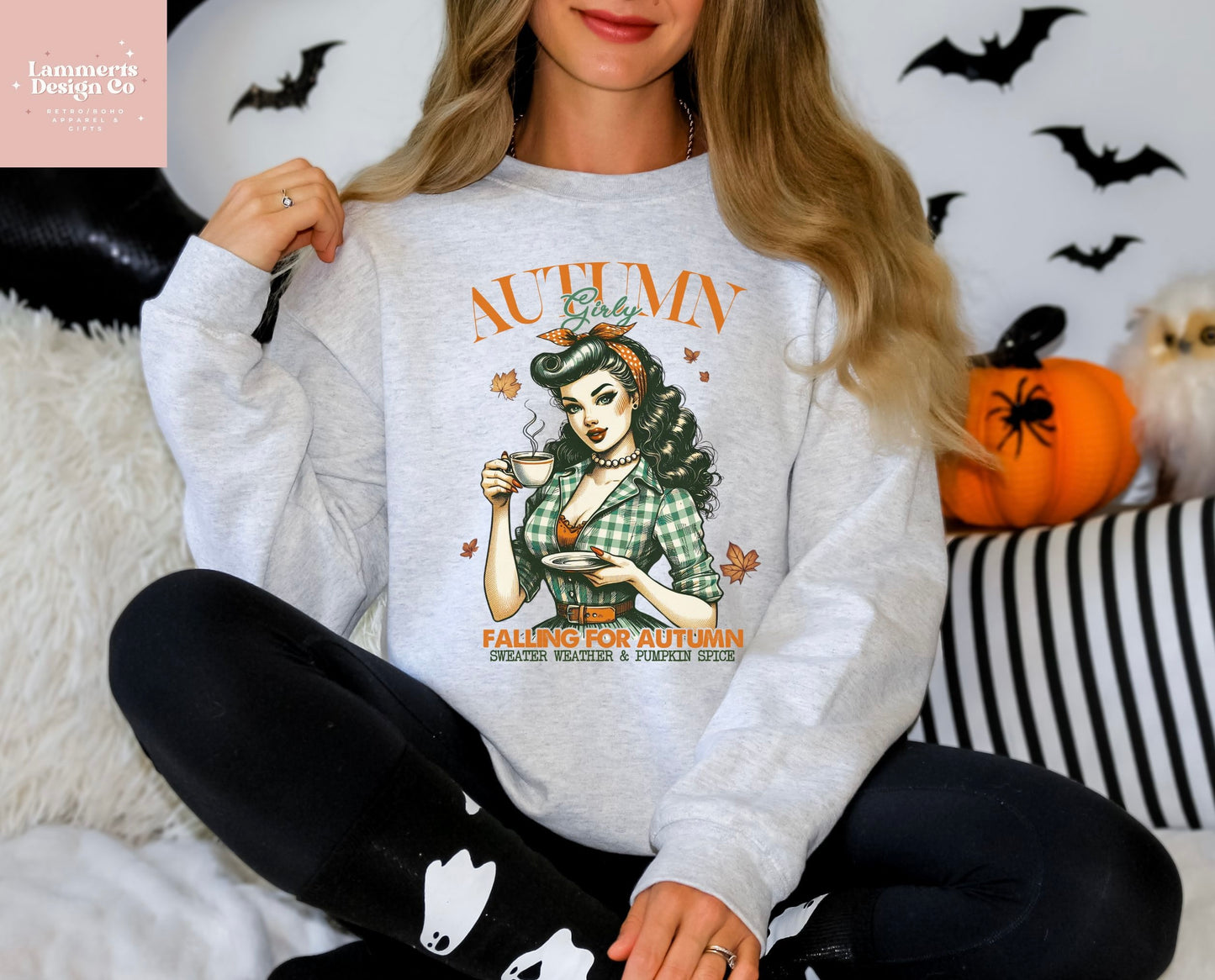 Retro Autumn Girly Crewneck