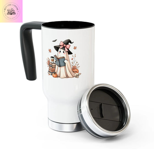 Reading Ghost Travel Mug with Handle, 14oz