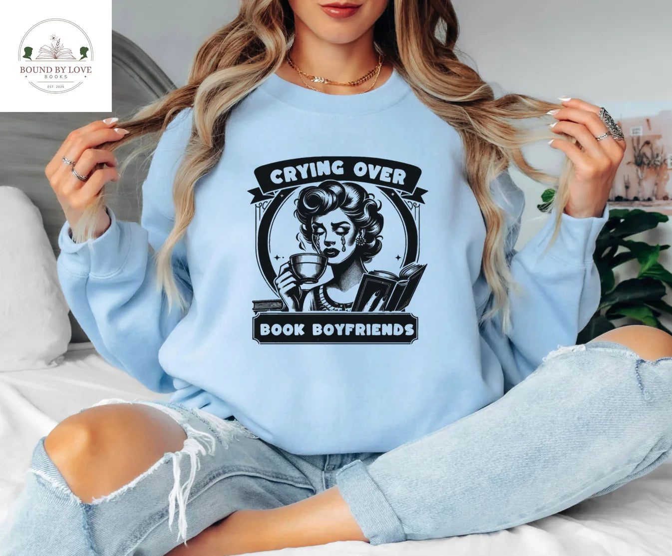 Crying Over Book Boyfriends Sweater