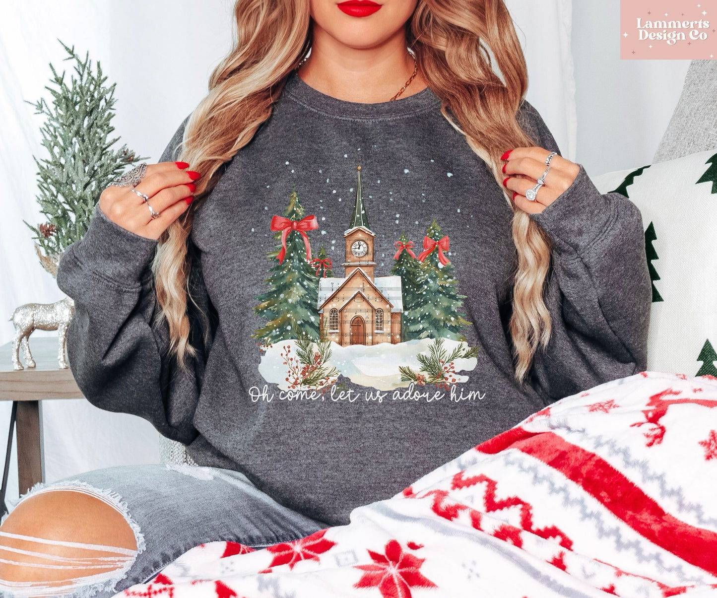 Oh Come Let Us Adore Him Sweatshirt