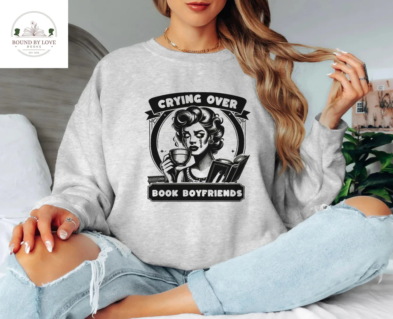 Crying Over Book Boyfriends Sweater
