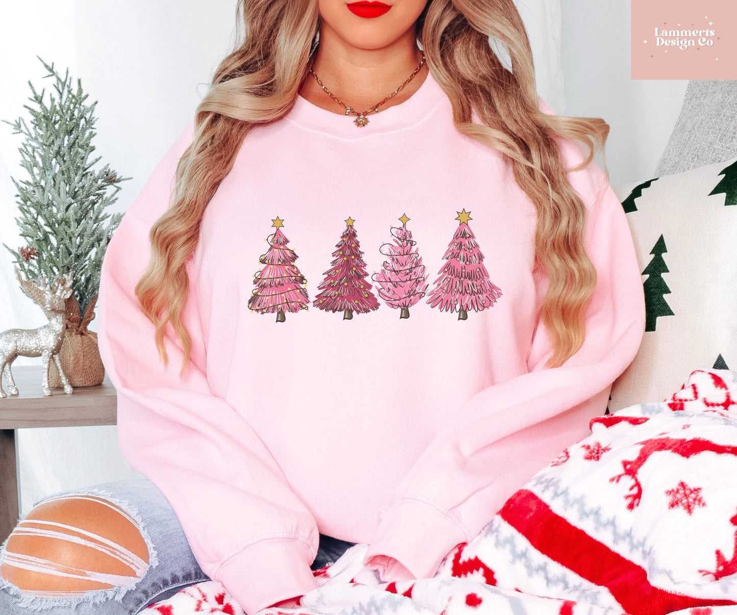 Pink Christmas Tree Sweater