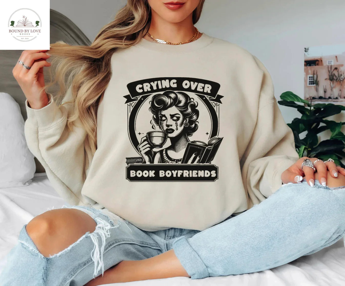 Crying Over Book Boyfriends Sweater