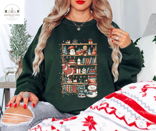 Christmas Book Shelf Sweatshirt