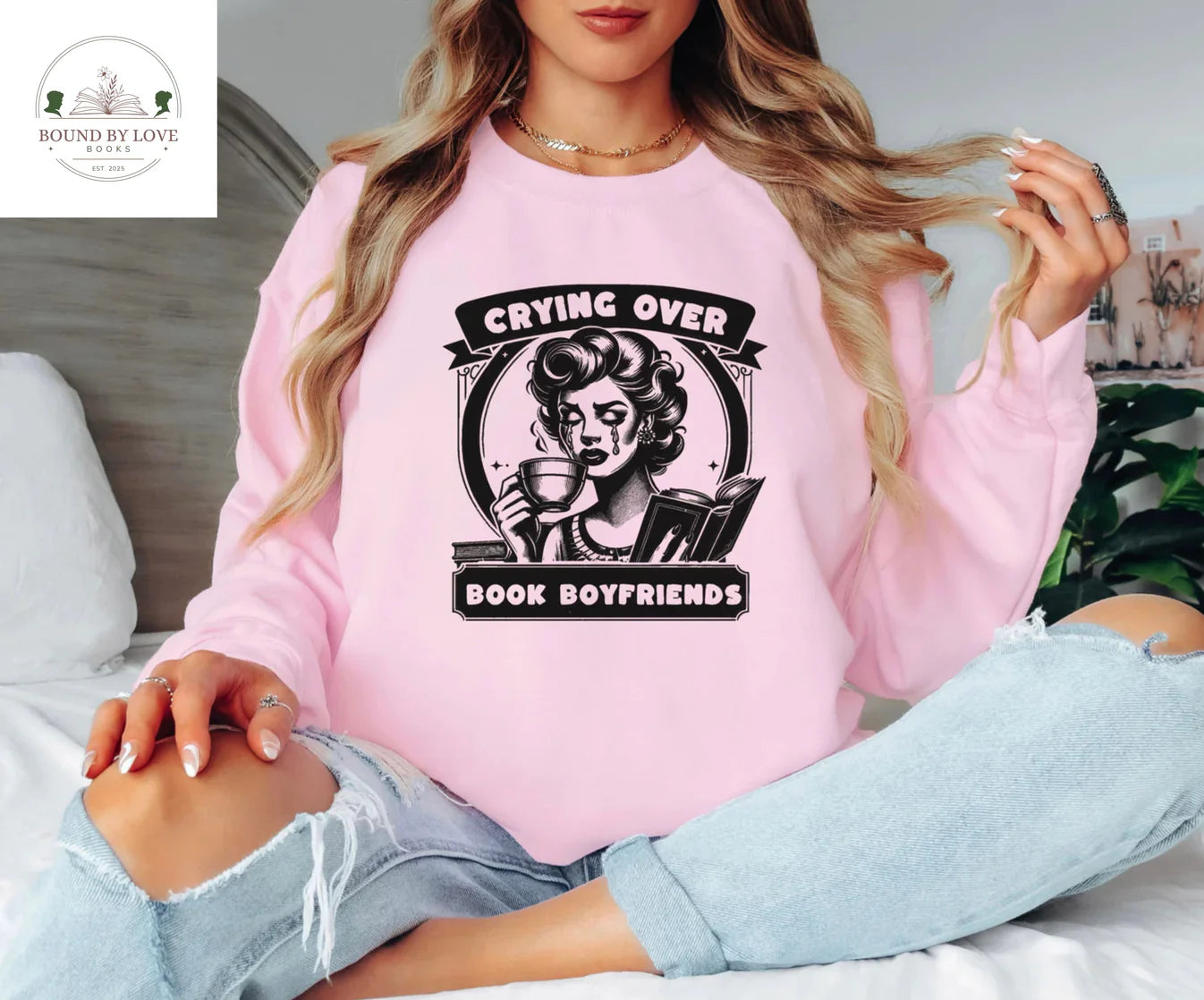 Crying Over Book Boyfriends Sweater