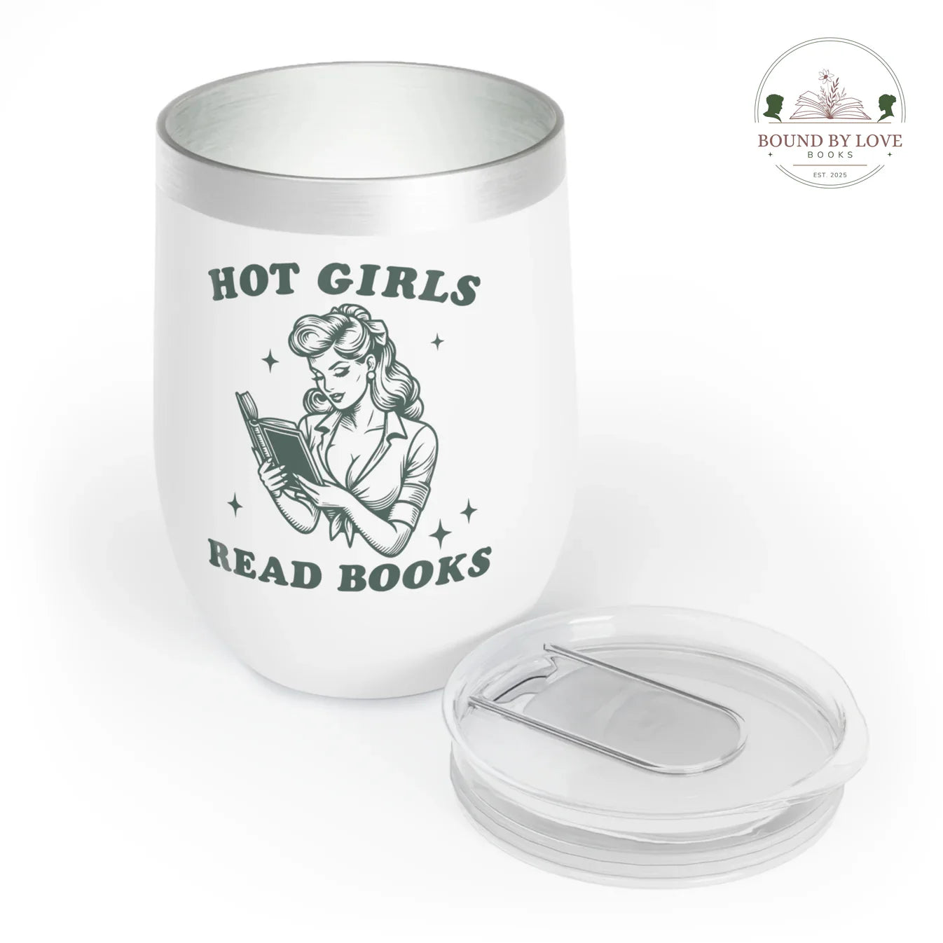 Hot Girls Read Books, 12oz Wine Tumbler