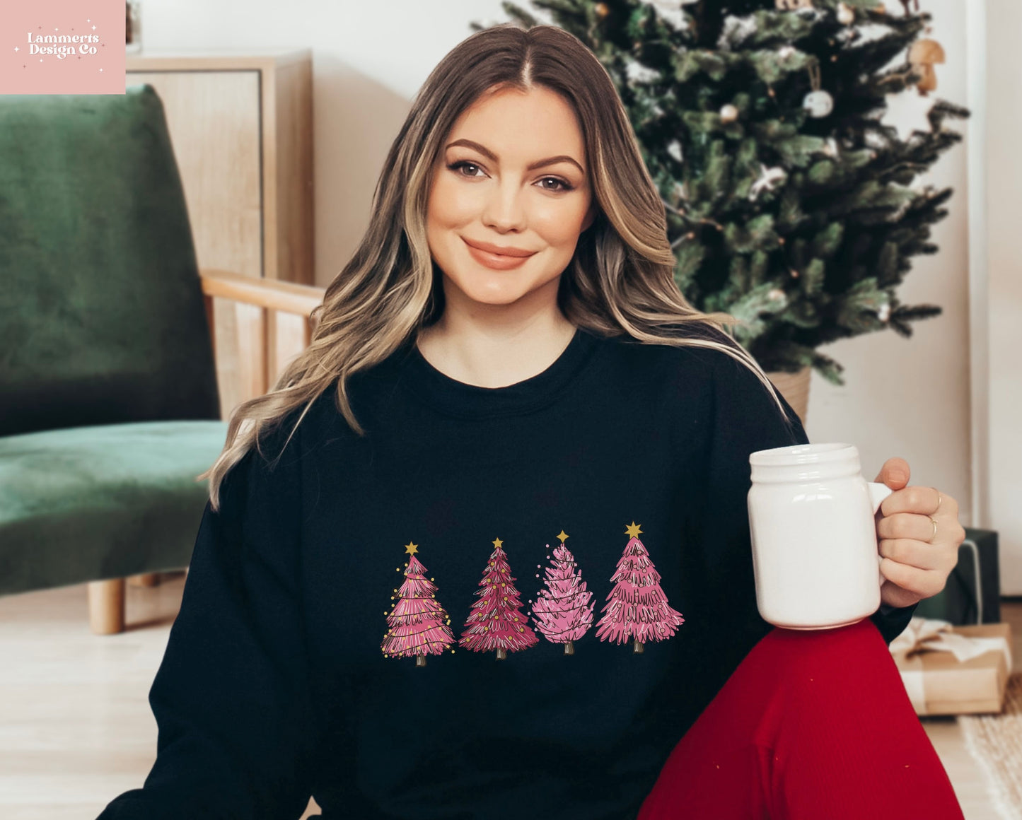 Pink Christmas Tree Sweater