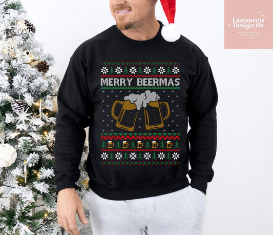 Merry Beermas Ugly Christmas Sweatshirt